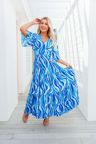 The Marina Dress - Ocean Swirl - Sparrow & Finch Boutique