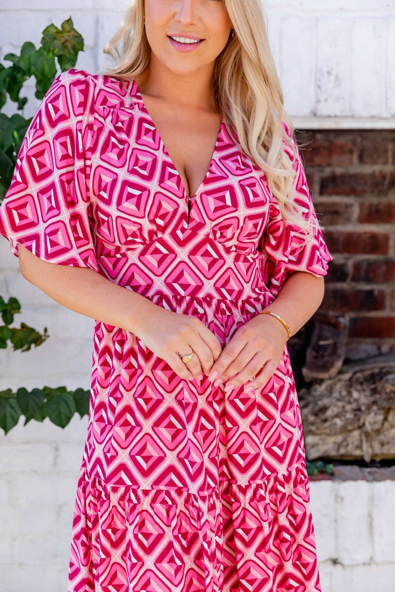 The Marina Dress - Retro Pink