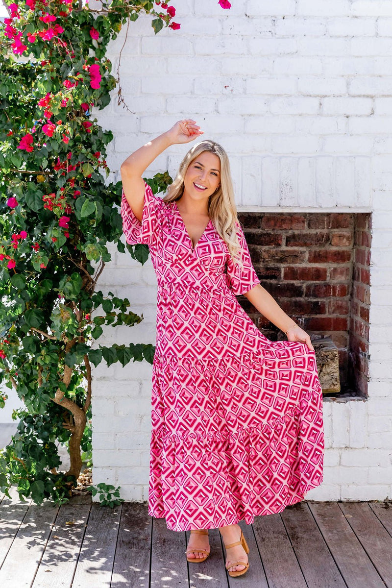 The Marina Dress - Retro Pink