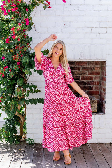 The Marina Dress - Retro Pink - Sparrow & Finch Boutique