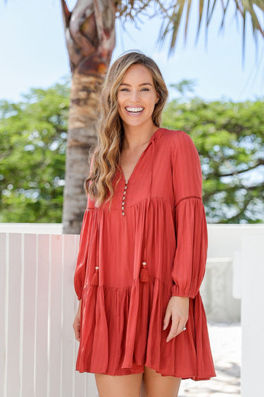 The Natalie Dress - Blood Orange - Sparrow & Finch Boutique