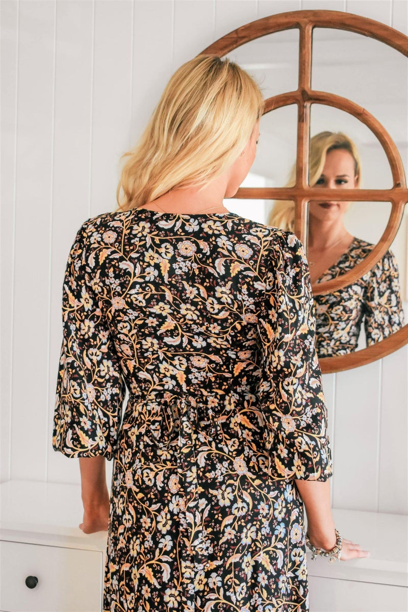 The Nyra Wrap Dress – Black
