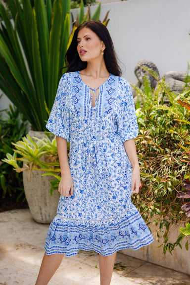 The Odette Dress - Pacific Blue - Sparrow & Finch Boutique