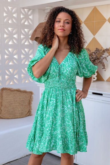 The Pascal Dress - Green Orchard - Sparrow & Finch Boutique