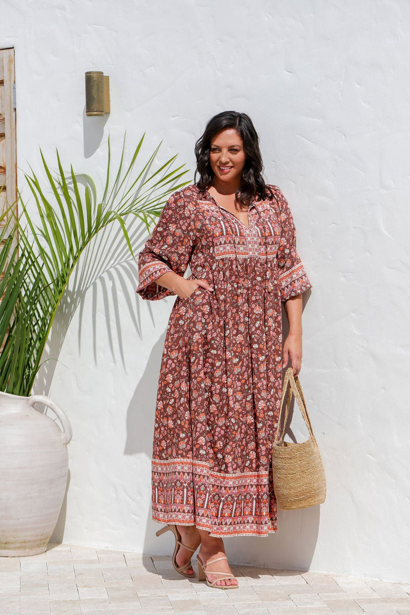 The Pisces Dress - Floral Copper