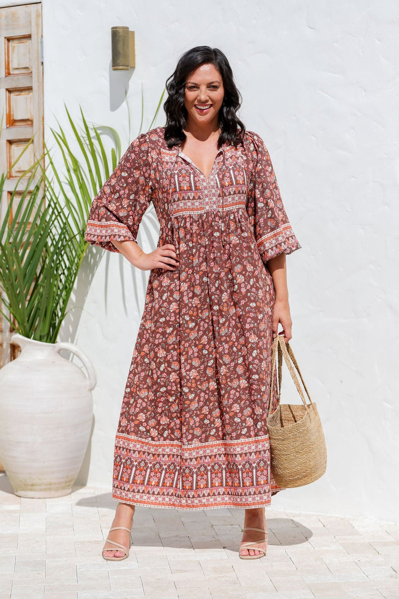 The Pisces Dress - Floral Copper