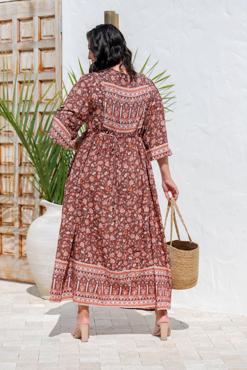 The Pisces Dress - Floral Copper