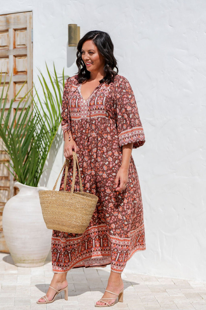 The Pisces Dress - Floral Copper