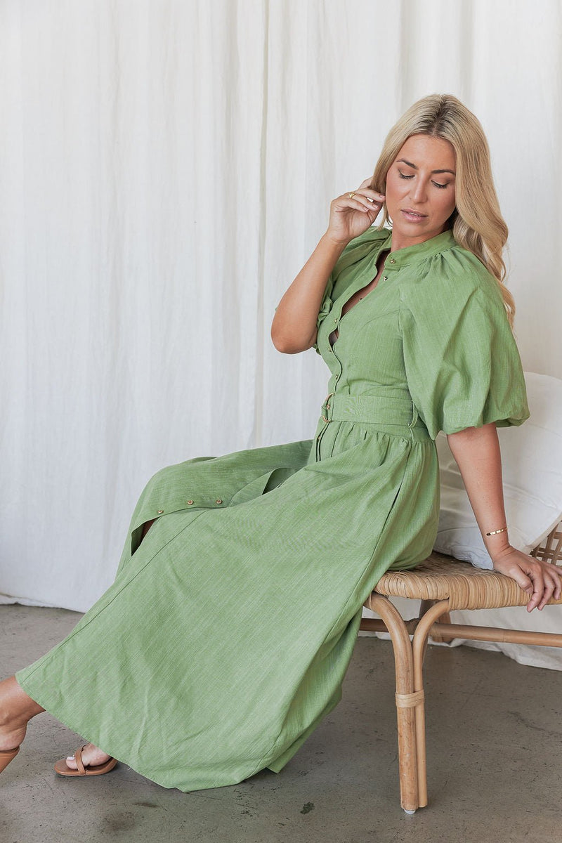The Priya Dress - Olive