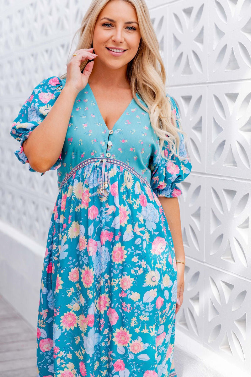 The Raine Dress - Whimsical Teal