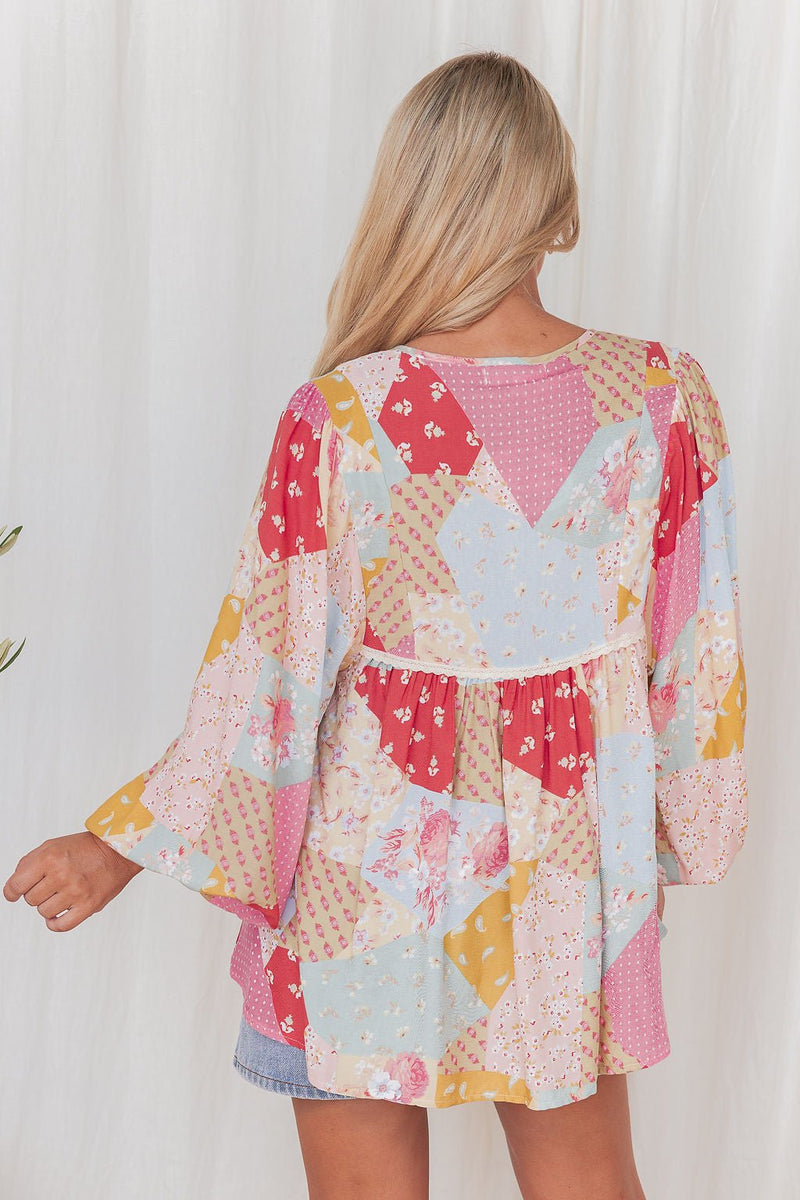 The Ramona Top - Pastel Patchwork