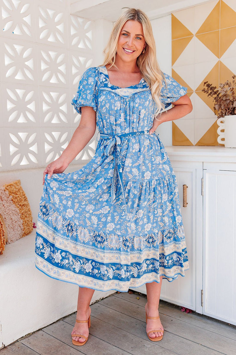 The Rhylee Dress - Carolina Blue
