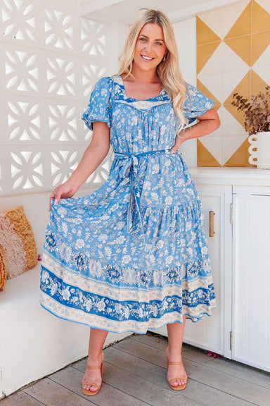 The Rhylee Dress - Carolina Blue - Sparrow & Finch Boutique