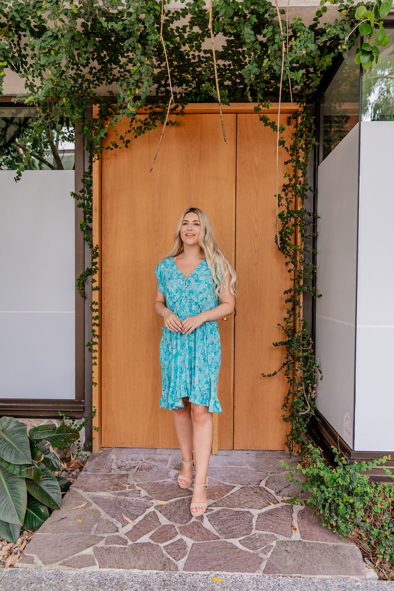 The Rosetta Dress - Spring Turquoise