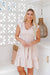 The Samira Dress - Light Nude Gingham - Sparrow & Finch Boutique