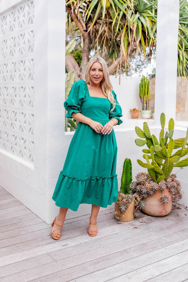The Selena Dress - Jade Green - Sparrow & Finch Boutique