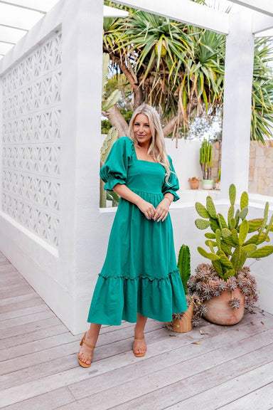 The Selena Dress - Jade Green - Sparrow & Finch Boutique
