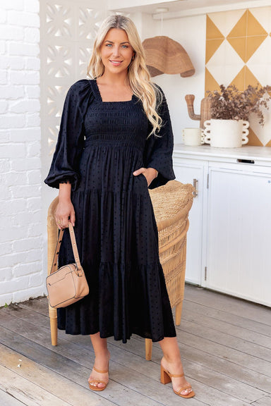 The Sherry Dress - Onyx - Sparrow & Finch Boutique