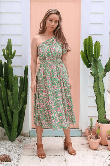 The Solange Dress - Jungle Green - Sparrow & Finch Boutique