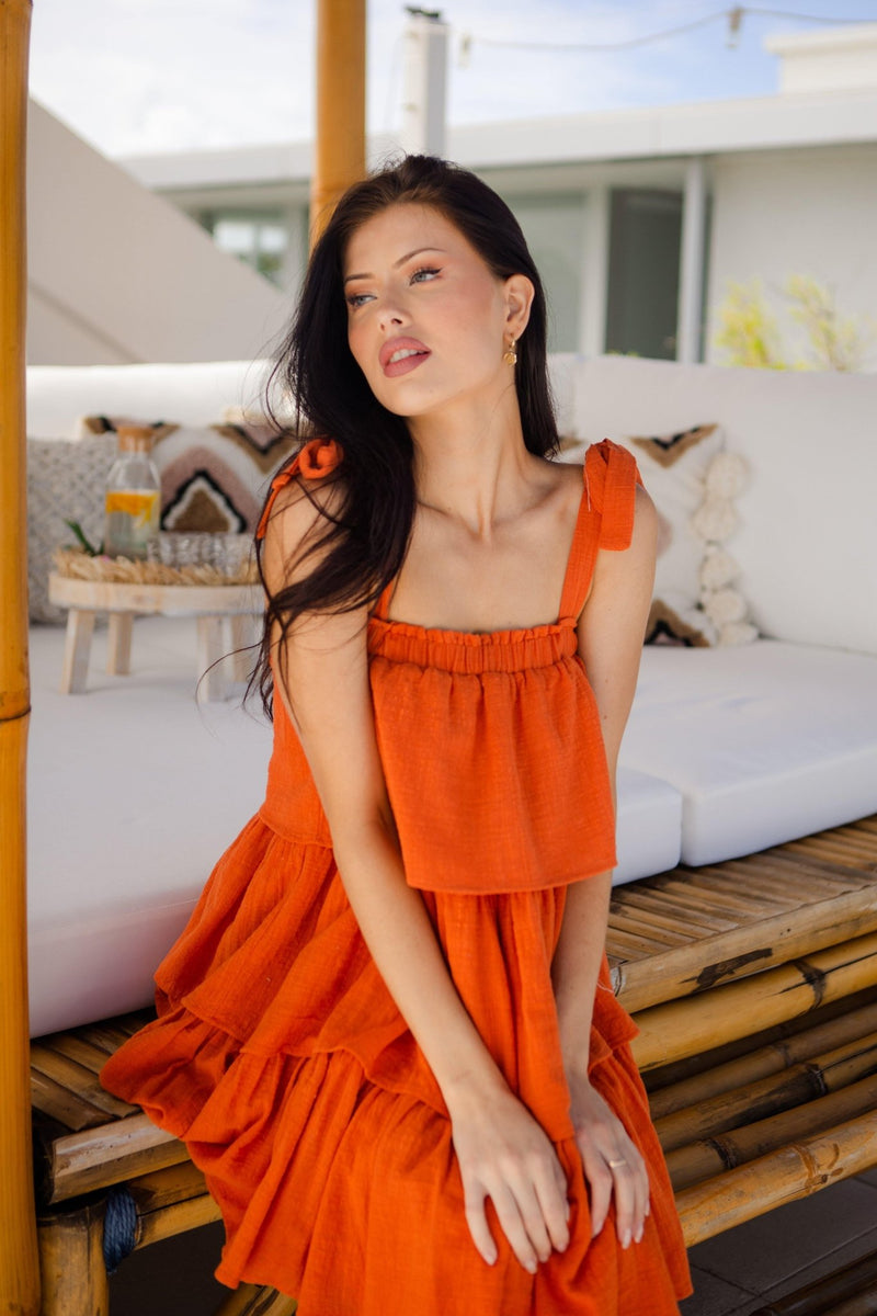 The Spencer Dress - Burnt Orange