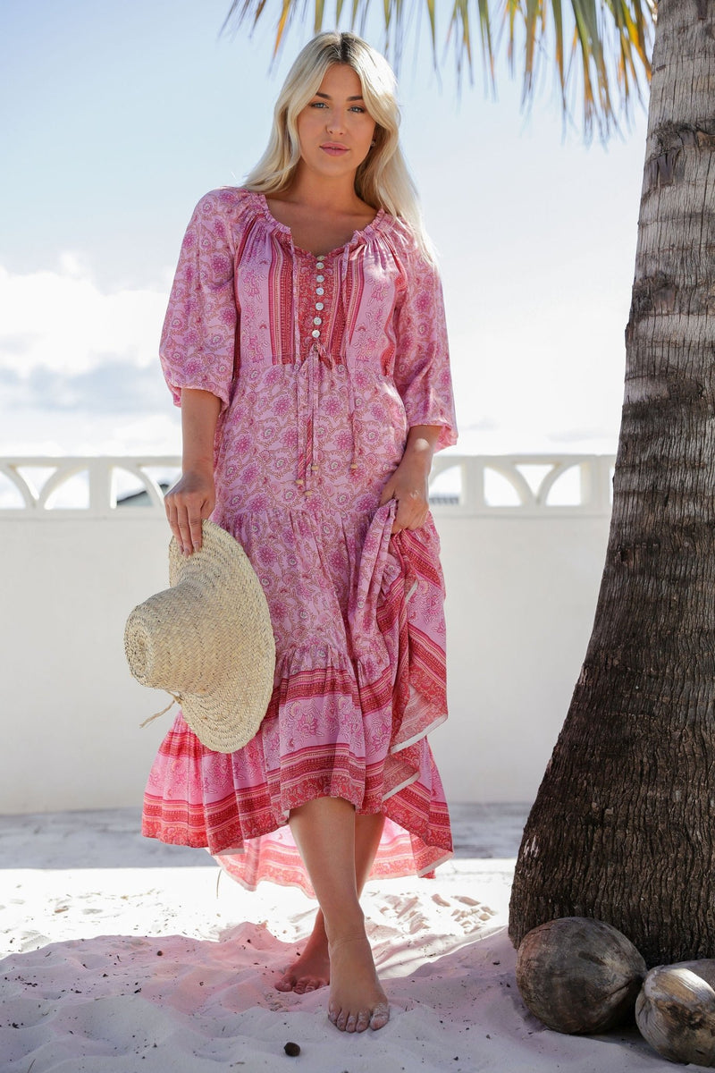 The Stevie Dress - Flamingo