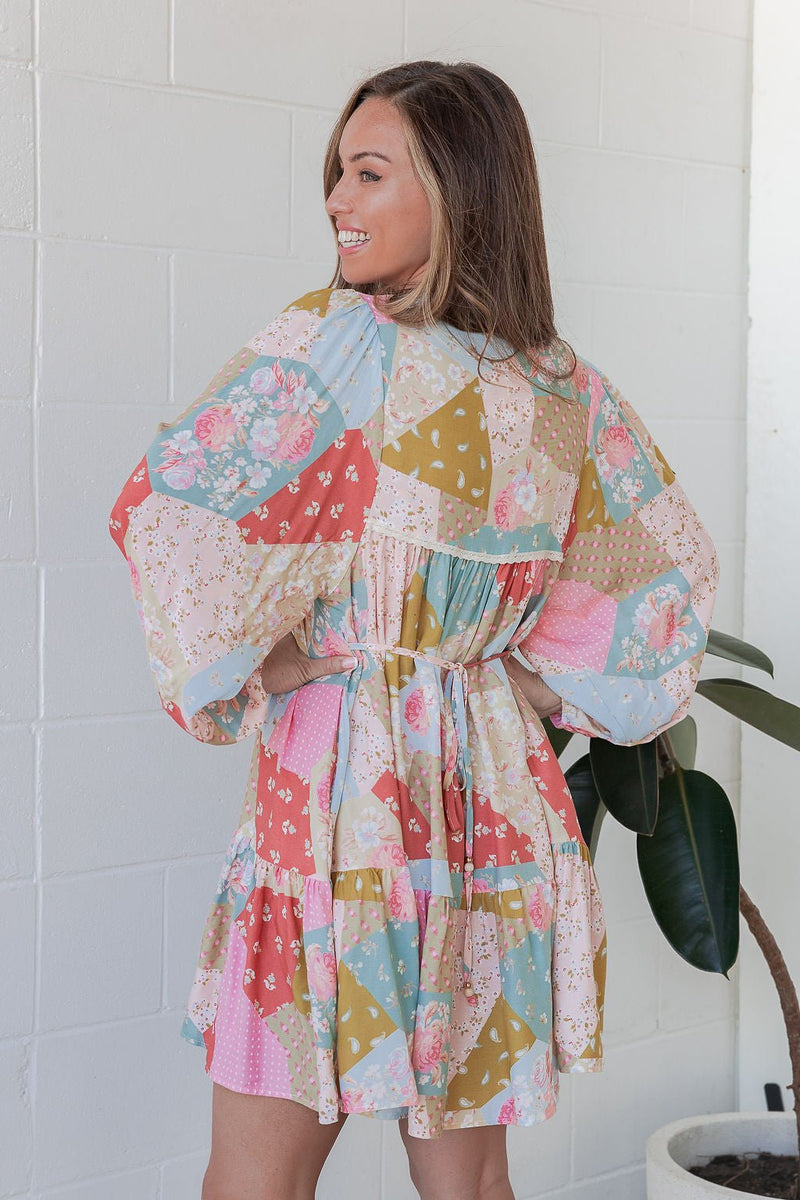 The Tia Dress - Pastel Patchwork