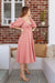 The Tulip Dress - Coral Gingham - Sparrow & Finch Boutique