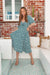 The Tulip Dress - Emerald Cloudland - Sparrow & Finch Boutique