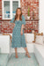 The Tulip Dress - Emerald Cloudland - Sparrow & Finch Boutique