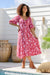 The Tulip Dress - Fiery Rose - Sparrow & Finch Boutique