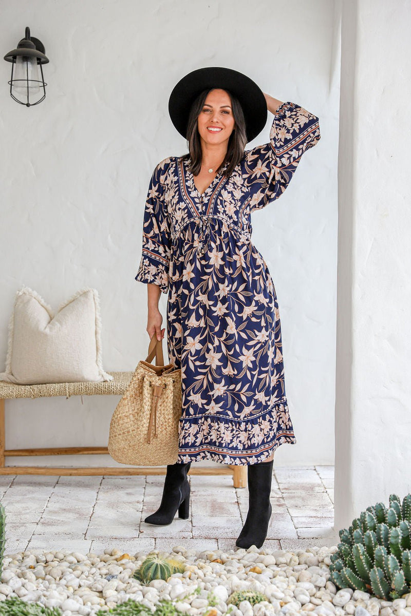 The Veda Dress - Royal Floral