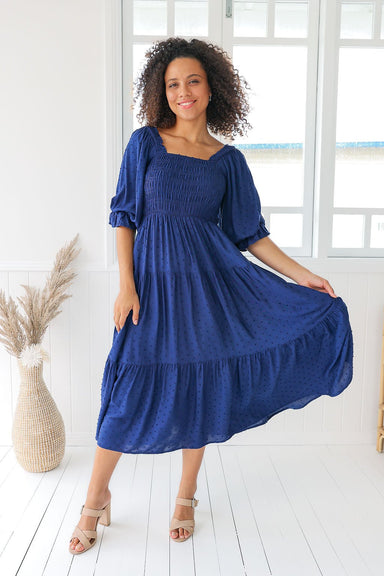 The Vesper Dress - Navy Blue - Sparrow & Finch Boutique