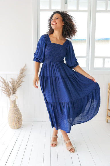 The Vesper Dress - Navy Blue - Sparrow & Finch Boutique