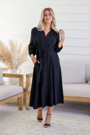 The Vienna Dress - Ebony - Sparrow & Finch Boutique