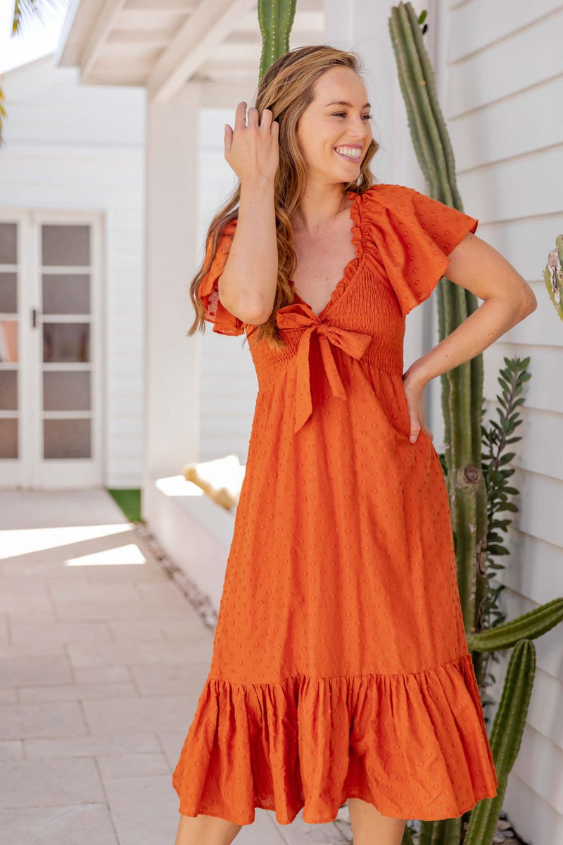 The Zella Dress - Burnt Orange