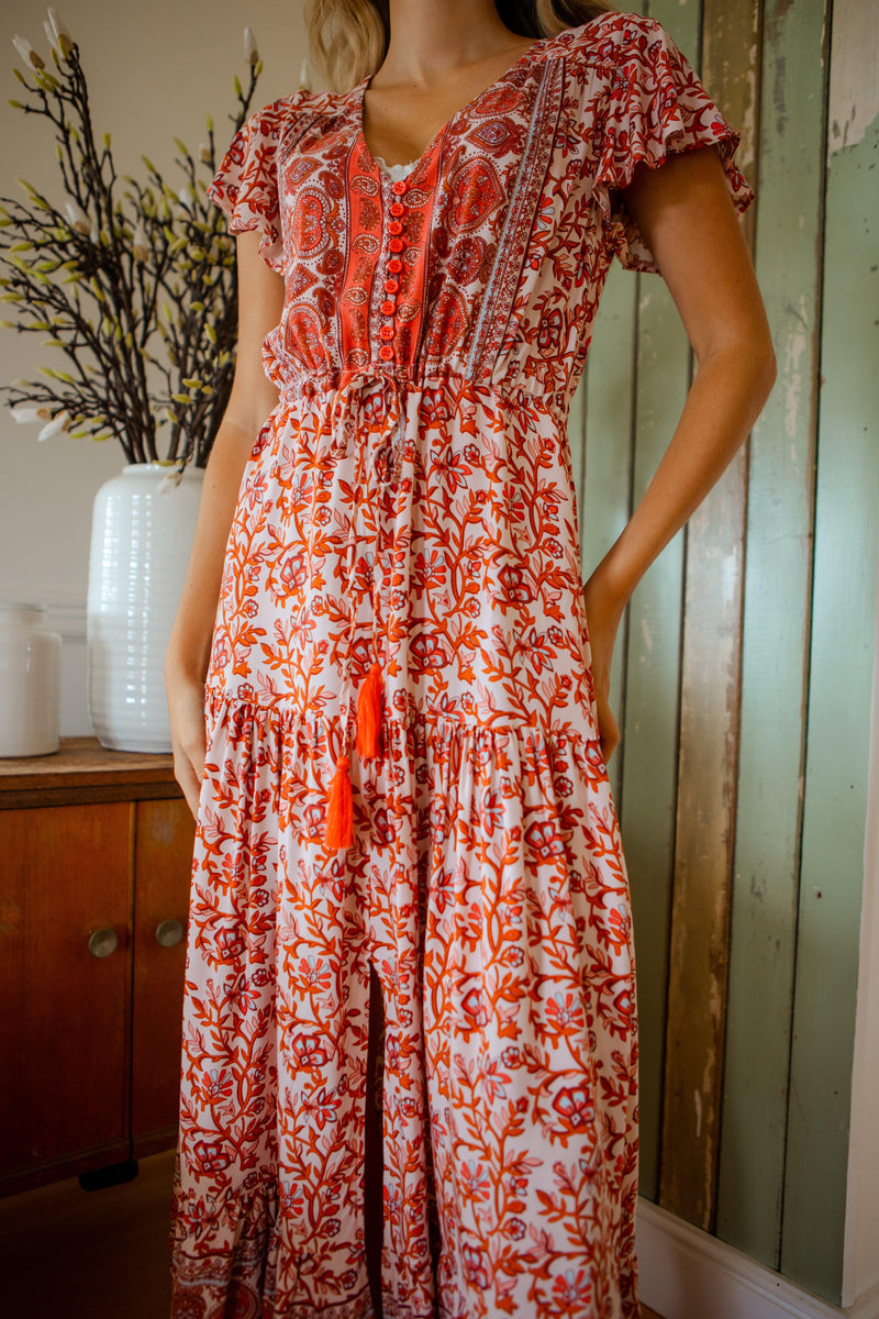 The Ember Dress - Paisley Red